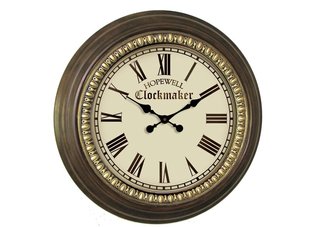 Woodgrain Finish all metal case wall clock