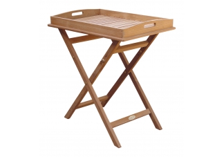 Folding stand with Teak Tray