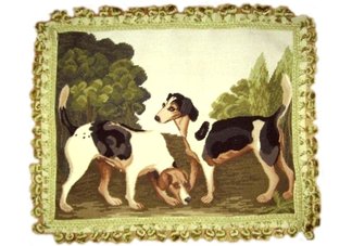 Two Hounds Needlepoint Pillow