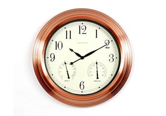 Indoor /Outdoor Copper Finish Case Wall Clock