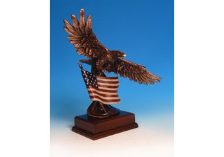 Bronze Flying Eagle with Flag