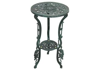Verdigris Rosette 2 Tier Plant Stand