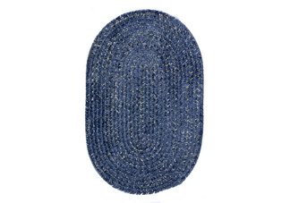 Blue West Bay Tweed Braided Bath Rug - Sample Swatch