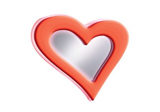 Neon wall mirror red heart