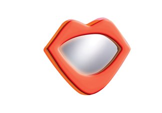 Neon wall mirror red lips