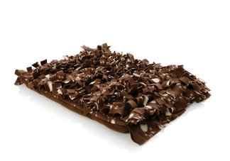 Bindy Bed in Chocolate w/ cream paw prints