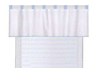 White Blue Gingham Classic Baby Boy Valance