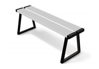 Gray Backless Bench