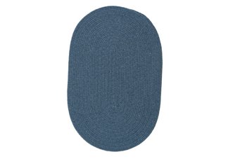 Federal Blue Wool Solid Braided Rug - Sample Swatch