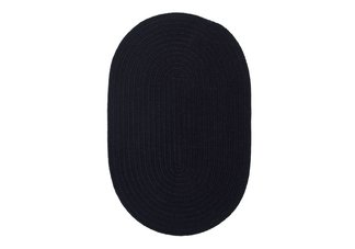 Black Wool Solid Braided Rug - Sample Swatch