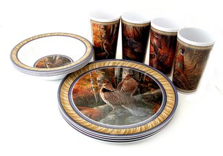 Upland Game Bird Gift Box 12 Piece Tableware Set