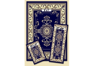 Navy Royal Crown Capri Rug Set
