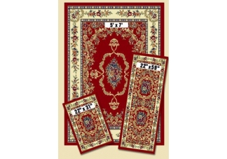 Red Savonnerie Capri Rug Set
