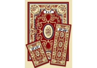 Red Aubusson Capri Rug Set