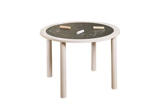 White Round Chalkboard Table
