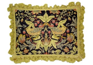 Old World Yellow Birds Needlepoint Pillow