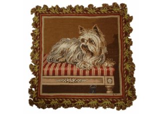 Yorkie Needlepoint Pillow
