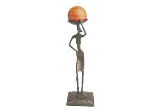 Figure Cndleholdr Cast Bronze