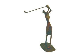 Female Golfer Cast Bronze
