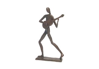Guitar Playr Standg Cast Bronze