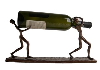 Two Men Carrying Bottle Wine Holder