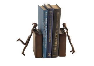 People Peeking Bookend Set-Cast Aluminum