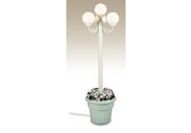 Four 8 White Globe Planter Patio Lamp