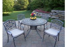 Sunray Mississippi 5pc Dining Set with Cushions Antique Pewter