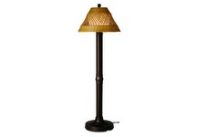 Java Honey Wicker and Bronze 60 Outdoor Floor Lamp