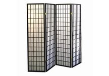 4-Panel Room Divider - Black