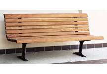 park bench, wooden park bench