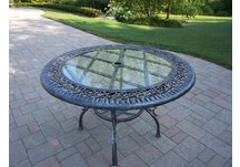 Mississippi 48 Inch Glass Top Dining Table Antique Pewter