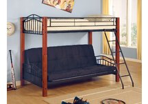 Haskell Metal and Wood Casual Twin over Futon Bunk Bed