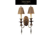 2 Light Sconce In A Burnt Gold Leaf Finish