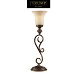 Briarcliff Table Lamp in Weathered Umber Finish with Textured Amber Scavo Glass