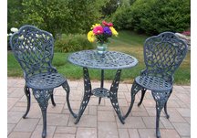 Tea Rose 3pc Bistro Set Verdi Grey