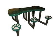 Picnic Table Dog Bone 72 Dark Green