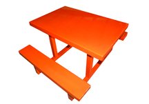 Picnic Table Kids Modern Orange Solid