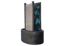 Stone Palm Tree Glass Fountain with Light - Small
