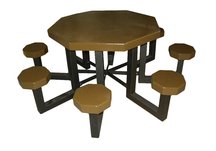 Picnic Table Octagon 48  Brown Tatter