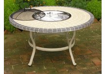 Stone Art 42 Inch Conversation Table and Stainless Steel Ice Bucket Set