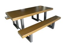 Picnic Table Rectangle 72  Orange Solid