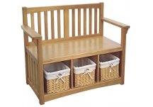 Mission Storage Bench with Baskets