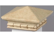 Limestone Pyramid Post Cap with Dentil Base