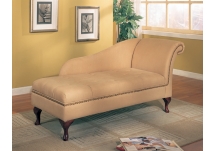 Closed Microfiber Chaise Lounge with Flip Open Seat