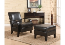 Dark Brown Bentwood Chair With Storage Ottoman