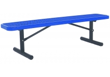 Commercial Park 6' Portable Bench w/o Back- Portable, Diamond, Blue