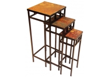 3 piece slate square plant stands w/ slate tops