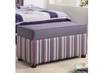Kids Blue Striped Storage Bench