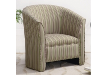 Kids Green Striped Accent Chair